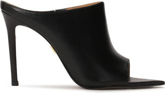 Kazar Zwarte stiletto flip-flops met een puntige neus - Dames - Muiltjes - Zwart - 37 EU - Leer - Schoenen