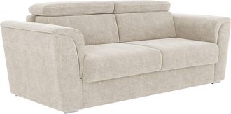 Vente-Unique Sofá cama de 4 plazas de apertura rápida de tela beige - Cama de 160 cm - Colchón de 18 cm RIZORA