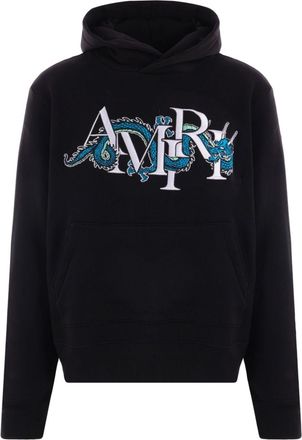 Amiri logo-print cotton hoodie - men - Cotton - XXXL - Black