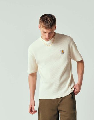 Carhartt Work in Progress Nelson - T-shirt beige chiaro in piqu&eacute;-Neutro