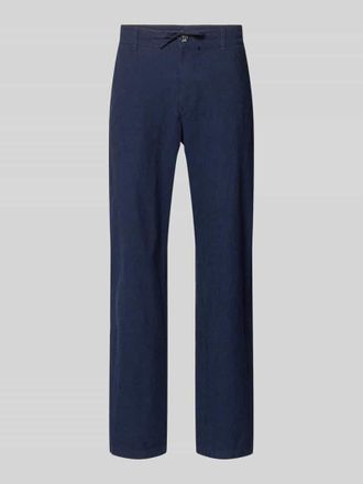 Lindbergh Lindbergh Hose aus Leinen-Baumwoll-Mix mit elastischem Bund in Marine, Gr&ouml;&szlig;e XXL