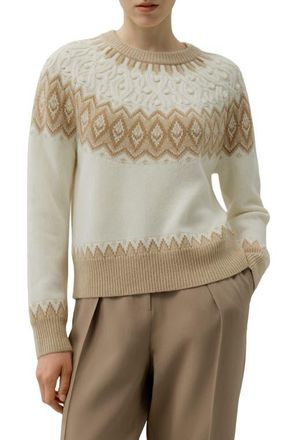 LilySilk Wool-Cashmere Fair Isle Sweater at Nordstrom, Size X-Small