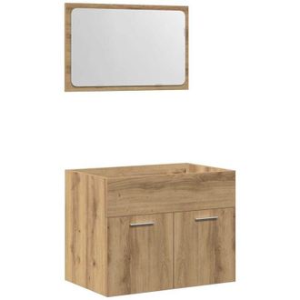 vidaXL vidaXL Set Mobili da Bagno 2 pz Rovere Artigianale Legno Multistrato