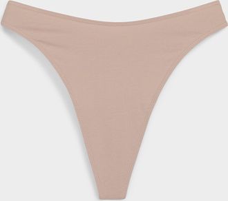 Miiyu Womens Solid high-cut essential thong Organic cotton