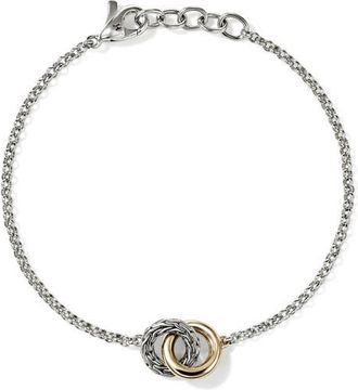 John Hardy Essentials Linked Bracelet in Silver And Gold at Nordstrom, Size Medium