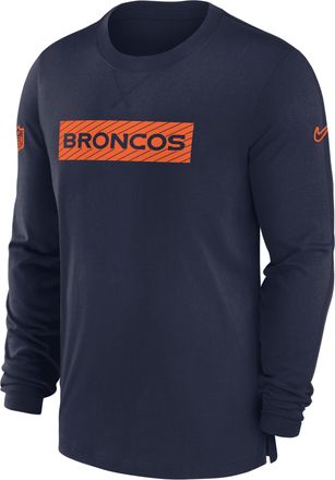 Nike Denver Broncos Sideline Player Team Issue Mens Nike Mens Dri-FIT Long-Sleeve Top in Blue | 02FE41S8W-B73