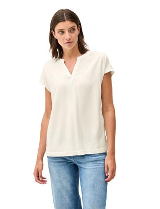 Cecil Womens Blouse Shirt in Plain Colour, Vanilla White, L