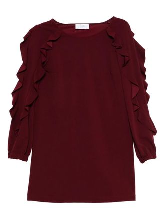 So Allure ruffled dress - women - Fabric - 42 - Red