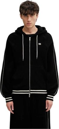 Wales Bonner Prince Zip-up Hoodie - Heren - Vesten met rits - Zwart - M - Katoen - Hoodies & sweatvesten