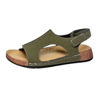 Generic 2026 Women Slippers Comfortable Casual Womens Sandals Lightweight Flat Beach With Adjustable Strap For Easy Wear (Army Green, 6.5)