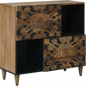 vidaXL Aparador Marr&oacute;n 80 X 33 X 75 Cm Madera De Mango Maciza Vidaxl