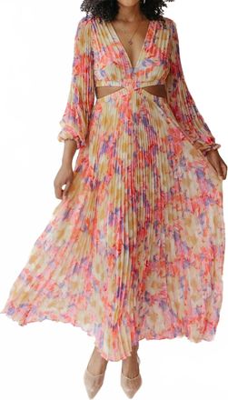 Astr Revery Dress In Yellow/pink Floral