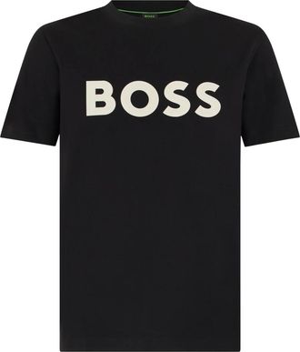 HUGO BOSS T-shirt met logo - Heren - T-shirts - Zwart - XL - Katoen - Tops