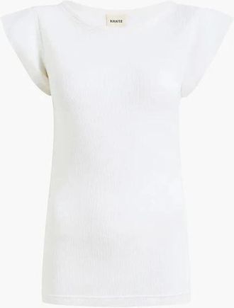 Khaite Angel Top - Dames - Ronde hals truien - Beige - L - Katoen - Truien & Vesten