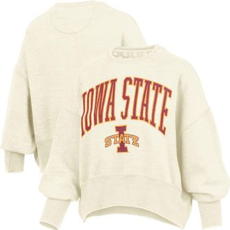 Pressbox Womens Pressbox Natural Iowa State Cyclones Oversized Waist-Length Crewneck Sweatshirt at Nordstrom, Size Xx-Large