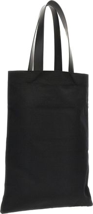 Jil Sander Logo-Print Canvas Tote Bag - Black