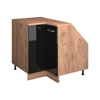 Vicco Armario Para Techo Inclinado Armario De Esquina Rion, Negro Brillo Intenso, 75.6 X 81.6 Cm Con 1 Puerta, Carcasa Del Armario 60 Cm De Profundidad, Vic