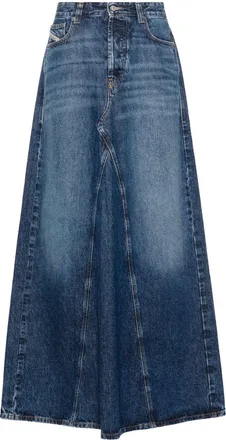 Diesel De-Pago panelled maxi skirt - women - Cotton - 25 - Blue