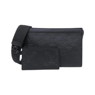 Louis Vuitton Pre-owned Monogram Shadow Gaston Wearable Wallet Schoudertas - Dames - Pre-owned - Zwart - Maat: ONE Size Leer
