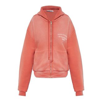 Acne Studios Sprayed Zip Hoodie - Dames - Vesten met rits - Rood - S - Katoen - Hoodies & sweatvesten