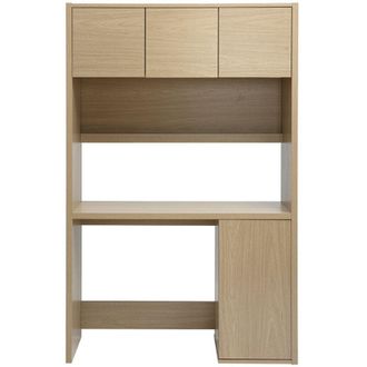 Miliboo Scrivania libreria con ripiani finitura legno chiaro rovere L115 cm WISSEM