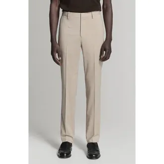 Mango Super Slim Fit Stretch Suit Pants in Beige at Nordstrom, Size 34