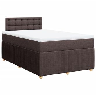vidaXL Cama Box Spring Con Colch&oacute;n Tela Marr&oacute;n Oscuro 120x190 Cm Vidaxl