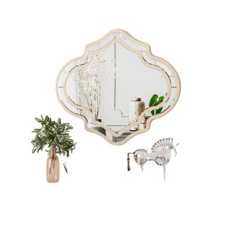OEM Espejo De Pared, Dise&ntilde;o Decorativo, Cristal Biselado, Dorado