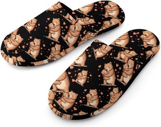 Generic Cute Mammy Bear Mens Cotton Slippers Memory Foam Comfort House Shoes Winter Indoor Slipper for Hotel Casa Spa