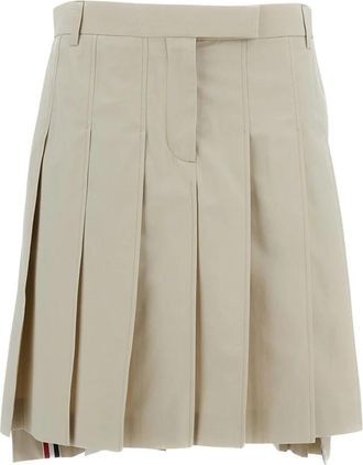 Thom Browne Trapeze Minirok - Dames - Korte rokken - Beige - M - Katoen - Rokken