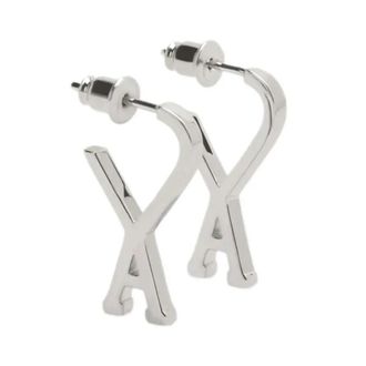 Ami Kleine Ami de Coeur Hoop Oorbellen - Dames - Oorbellen - Grijs - ONE Size - Leer - Accessoires