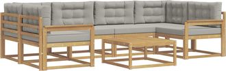 vidaXL Conjunto De Sof&aacute;s De Exterior 5 Uds. Blanco Y Gris Claro Vidaxl