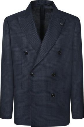 Lardini Jassen, Heren, Zwart, M, Wol, Zwarte Blazer