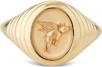 Retrouvai Anello Flying Pig Fantasy in oro giallo 14 carati