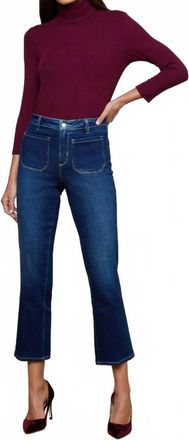 L'agence Noya Cropped Slim Flare Jeans In Sterling