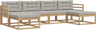 vidaXL Conjunto De Sof&aacute;s De Exterior 6 Uds. Blanco Y Gris Claro Vidaxl