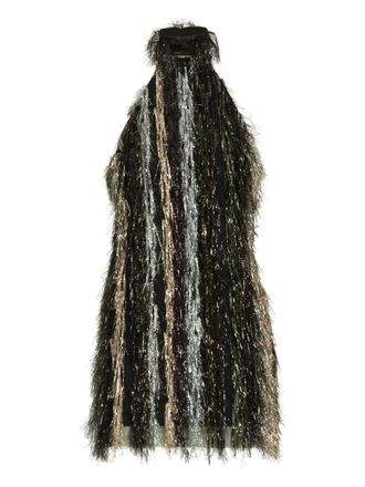 Taller Marmo Sylvia mini-jurk met metallic franje en halternek - MULTICOLOR