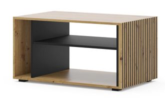 AKL FURNITURE Mesa de centro efecto madera Crema y Negro