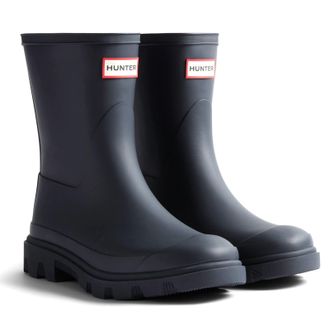 Hunter Downpour Short Rubber Womens Navy Wellington Boots - Size UK 8