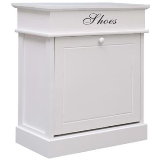 vidaXL Vidaxl - Mueble Zapatero De Madera De Paulownia Blanco 50x28x58 Cm