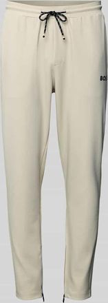 HUGO BOSS Regular Fit Sweathose mit Tunnelzug Modell JT_TOC in Beige, Gr&ouml;&szlig;e XXL