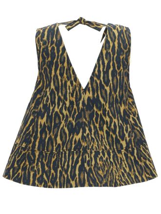 Ganni Leopard Print T-shirt - Multicolor