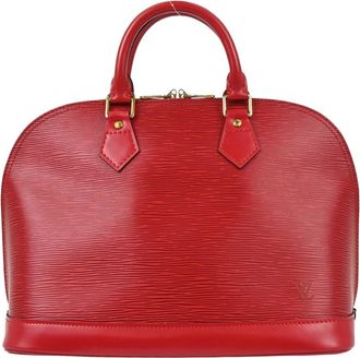 Louis Vuitton Alma Handbag Epi Leather Red Leather Handbag (Pre-Owned)