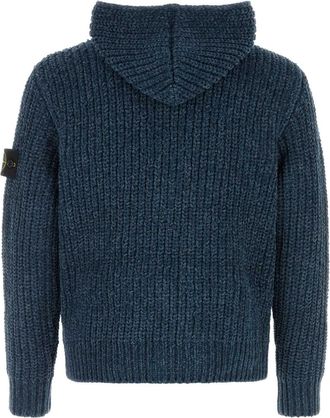 Stone Island Mens Blue Cotton Cardigan Exterior: Maglie Sweater