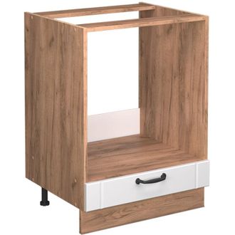 Vicco Armario Para Horno Empotrado Fame-line, Blanco Casa De Campo, 60 Cm, Et Antracita, Vicco