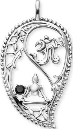 Engelsrufer Womens ERP-YIYADROPLEAF-ZI Ladies Yin Yang Dropleaf Charm - Multicolour Sterling Silver - One Size