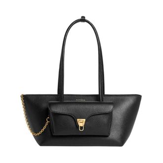 Coccinelle Double Beat Tote Bag - female - Coccinelle - Shopping Bags - Black - ONE SIZE - Bags