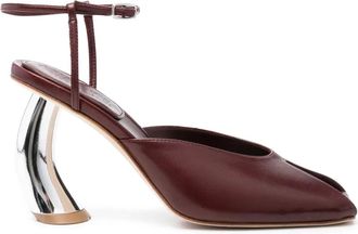 A.W.A.K.E. 85mm Giustine metallic-heel peep-toe pumps - women - Calf Leather/Calf Leather/Calf Leather - 36 - Red