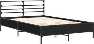 vidaXL Vidaxl - Estructura de cama madera de ingeniería y metal negro 135x190cm