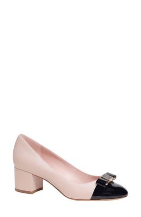 Kate Spade New York bowdie cap toe pump in Black/pale Vellum at Nordstrom, Size 5.5